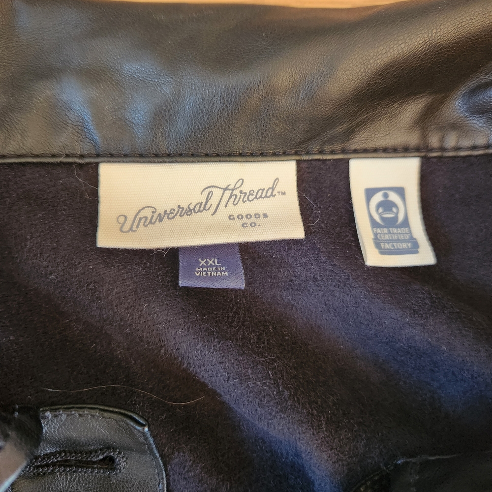 Universal Thread Cropped Black Leather Jacket - image 2